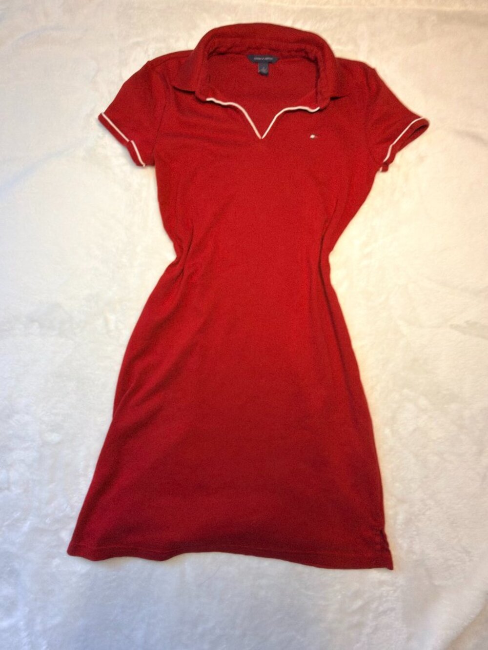 Tommy Hilfiger Red Split V-Neck Polo Dress - Size M